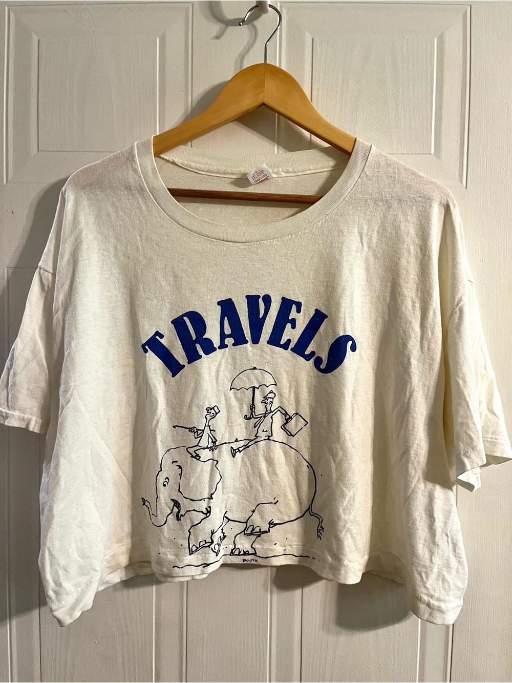 VTG GEORGE BOOTH NEW YORKER ILLUSTRATION CROP TEE - GULLIVER’S TRAVELS SIZE 3XL